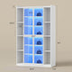 SEDETA 64 Inch Display Cabinet with Glass Doors 6 Tier Tall Bookcase with LED Lights Curio Cabinet with Adjustable Shelves