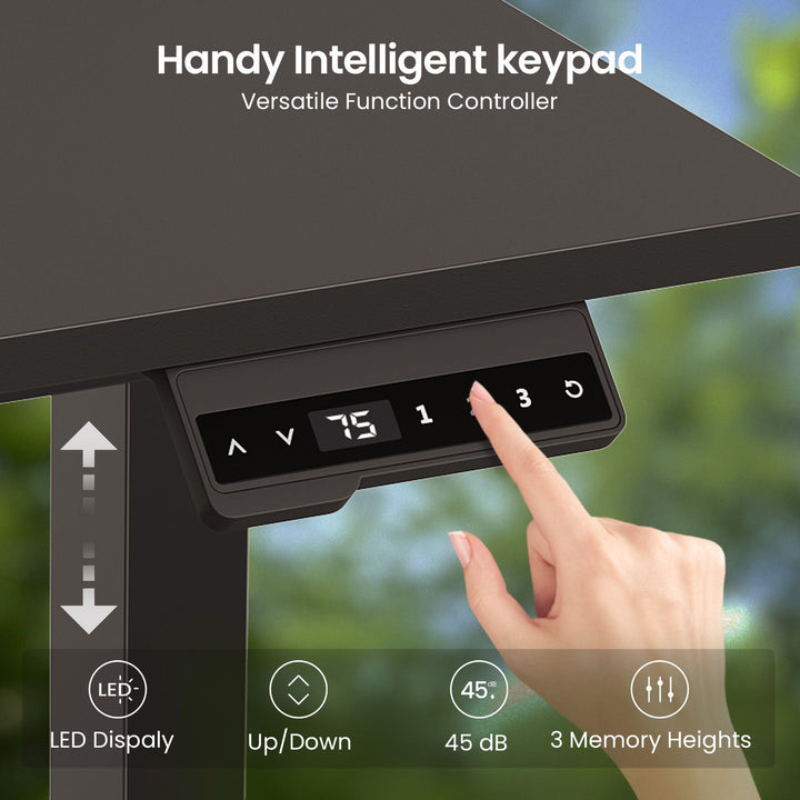 SEDETA 48.6 Inch Standing Desk Height Adjustable Electric L Shaped Stand Up Computer Gaming Desk with Drawers Hutch Power Outlets