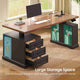 SEDETA 63 Inch Farmhouse Electric Standing Desk with 3 Drawers Storage Shelves Height Adjustable Computer Desk with Power Outlets