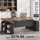 SEDETA 63 Inch Executive Standing Desk with Storage Height Adjustable Desk with Power Outlets Computer Office Desk with Privacy Panel