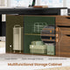SEDETA 71 Inch Executive Desk with File Cabinet Office Desk with Drawers and Shelves L Shaped Computer Desk with Power Outlets