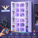 SEDETA 64 Inch Display Cabinet with Glass Doors 6 Tier Tall Bookcase with LED Lights Curio Cabinet with Adjustable Shelves