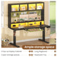 SEDETA 55 Inch Standing Desk Electric Height Adjustable Sit Stand Up Gaming Desk with Led Lights Power Outlet Storage Hutch and Pegboard