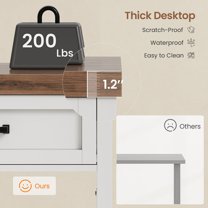 SEDETA 40 Inch Small Computer Desk Writing Desk with Drawer and Storage Shelves