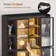SEDETA 64 Inch Display Cabinet with Glass Doors 6 Tier Tall Bookcase with LED Lights Curio Cabinet with Adjustable Shelves