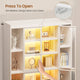 SEDETA 64 Inch Display Cabinet with Glass Doors 6 Tier Tall Bookcase with LED Lights Curio Cabinet with Adjustable Shelves
