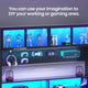 SEDETA 55 Inch Standing Desk Electric Height Adjustable Sit Stand Up Gaming Desk with Led Lights Power Outlet Storage Hutch and Pegboard