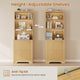 SEDETA® Farmhouse Fluted File Cabinets with Adjustable Storage Shelf 2 Drawers Wood Filing Cabinet fits A4 Size Hanging File Folders