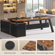 SEDETA 71 Inch Executive Desk with File Cabinet Office Desk with Drawers and Shelves L Shaped Computer Desk with Power Outlets