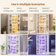 SEDETA 64 Inch Display Cabinet with Glass Doors 6 Tier Tall Bookcase with LED Lights Curio Cabinet with Adjustable Shelves