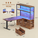 SEDETA 48.6 Inch Standing Desk Height Adjustable Electric L Shaped Stand Up Computer Gaming Desk with Drawers Hutch Power Outlets