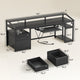SEDETA® 63 Inch Ergonomic LED Gaming Desk Home Office Computer Table with Lock Drawers
