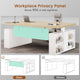 SEDETA 63 Inch Executive Standing Desk with Storage Height Adjustable Desk with Power Outlets Computer Office Desk with Privacy Panel