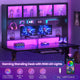 SEDETA 55 Inch Standing Desk Electric Height Adjustable Sit Stand Up Gaming Desk with Led Lights Power Outlet Storage Hutch and Pegboard