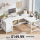SEDETA | 63 Inch L Shaped Convertible Computer Desk with Storage Cabinet for Home Office