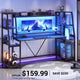 SEDETA | 78.8 Inch LED Ergonomic Gaming Table with Storage Shelves