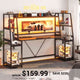 SEDETA | 78.8 Inch LED Ergonomic Gaming Table with Storage Shelves