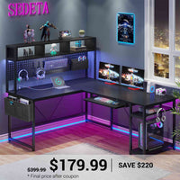SEDETA 67 Inch L Shaped Gaming Desk Reversible Computer Desk