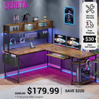SEDETA 67 Inch L Shaped Gaming Desk Reversible Computer Desk