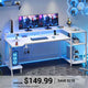 SEDETA 70.8 Inch LED Gaming Desk Ergonomic Table with Monitor Stand and Power Outlets