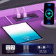 SEDETA® 79 Inch LED Wing Shaped Gaming Desk Computer Table with Storage for Home Office