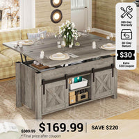SEDETA® 40 Inch Lift Top Coffee Table Farmhouse 4 in 1 Multi-Function for Living Room