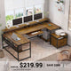 SEDETA | 101.5 Inch Two Person Computer Desk Home Office Gaming Table with Drawer