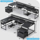 SEDETA | 101.5 Inch Two Person Computer Desk Home Office Gaming Table with Drawer