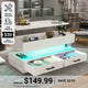 SEDETA 40 Inch Lift Top Coffee Table with Led Lights Storage for Living Room
