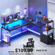 SEDETA | 51 Inch L Shaped Corner Gaming Desk with File Drawer and Storage Shelves