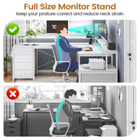 SEDETA | 108 Inch Gaming Desk Two Person L Shaped Desk with File Drawer for Home Office