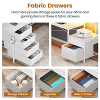 SEDETA | 108 Inch Gaming Desk Two Person L Shaped Desk with File Drawer for Home Office