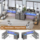 SEDETA | 67 Inch Reversible L Shaped Led Gaming Desk with Drawers for Home Office