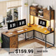 SEDETA | SEDETA 62.2 Inch Reversible L Shaped Gaming Computer Desk with Drawers and Storage Hutch