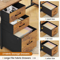SEDETA® 58 Inch L Shaped LED Gaming Desk Corner Computer Table Home Office Desk with 3 Drawers