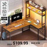 SEDETA® 45.3 Inch L Shaped Gaming Desk Corner Computer Table with Storage Shelves