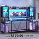 SEDETA | 74.8 Inch LED Ergonomic Gaming Table Computer Desk with Hutch and Storage Shelves