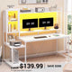 SEDETA | 60 Inch LED PC Gaming Desk with Storage Shelves and Display Cabinet