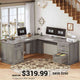 SEDETA 69 Inch Executive L Shaped Desk with Drawers and Storage Cabinet