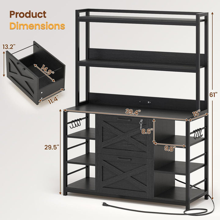 SEDETA File Cabinet with Open Storage Shelf for Home Office