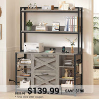 SEDETA® File Cabinet Vertical Filing Cabinet with Lock for Home Office with Charging Station