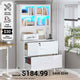 SEDETA 2 Drawer File Cabinet with Lock and Charging Station Printer Stand with Storage Shelf