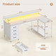 SEDETA 47.2 Inch L Shaped Desk with 4 Drawers and Storage Shelves L Shaped Gaming Desk with LED Lights Power Outlets
