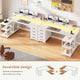 SEDETA 47.2 Inch L Shaped Desk with 4 Drawers and Storage Shelves L Shaped Gaming Desk with LED Lights Power Outlets