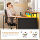 SEDETA 47.2 Inch L Shaped Desk with 4 Drawers and Storage Shelves L Shaped Gaming Desk with LED Lights Power Outlets