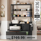SEDETA 31.5 Inch File Cabinet with Lock and Sliding Open Storage Shelf for Home Office
