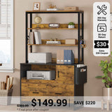 SEDETA® 31.5 Inch File Cabinet with Lock Large Drawers Filing Cabinet Fits Legal/Letter/A4 Size for Home Office