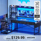 SEDETA® 55 Inch L Shaped LED Gaming Desk Reversible Computer Desk with Storage Drawers Hutch Power Outlets