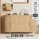 SEDETA 39.4 Inch File Cabinet for Home Office Modern Fluted Curved Cabinet with 2 Sliding Door Storage