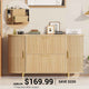 SEDETA 39.4 Inch File Cabinet for Home Office Modern Fluted Curved Cabinet with 2 Sliding Door Storage
